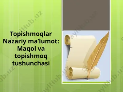 5-sinf. topishmoqlar — PPTX