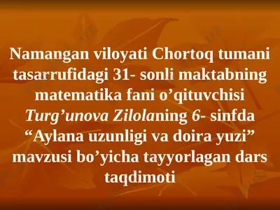 aylana uzunligi — PPTX