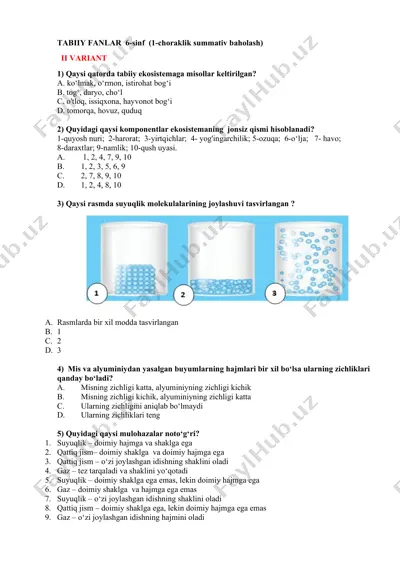 6_sinf_tabiiy_fanlar_1_chsb_2_variant@summativ_formativ_baholash — PDF