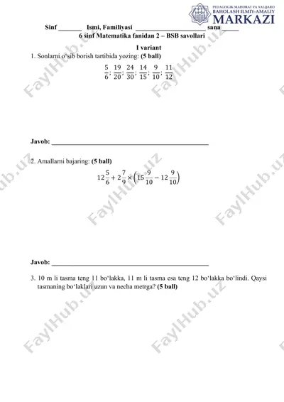 6_sinf_matematika_bsb_2_variant_1_@summativ_formativ_baholash — PDF