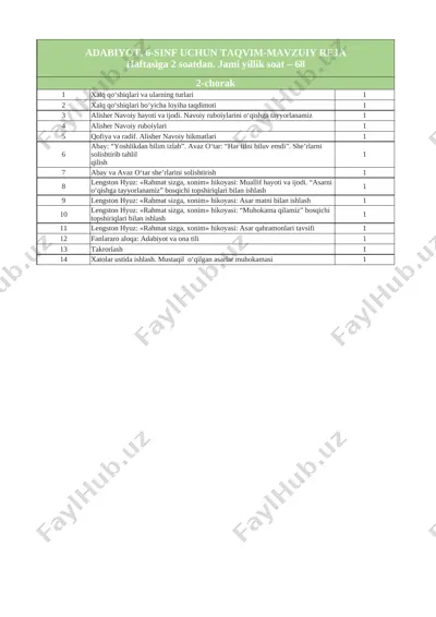 6_sinf_adabiyot_2_chorak_tmr — XLSX