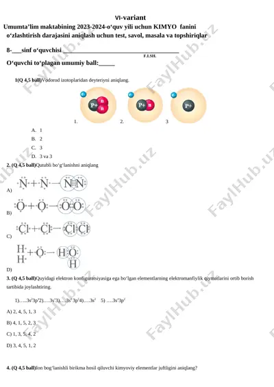 8 sinf 4 variant — DOCX