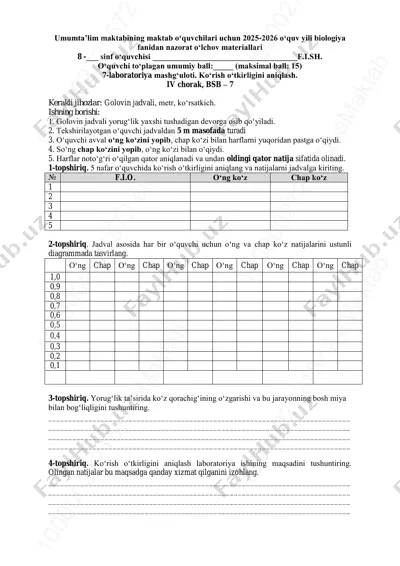 8-sinf biologiya 7-bsb @summativ_formativ_baholash — PDF