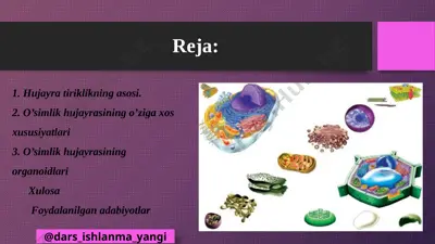 5-sinf botanika 06.hujayra – tiriklikning asosi+ — PPTX