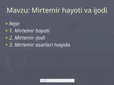 5-sinf adabiyot 27.mirtemir 4+ — PPTX