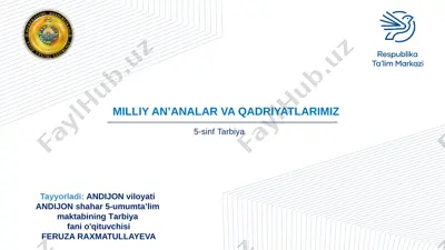 5.31 milliy an`ana va qadriyatlarimiz — PPTX