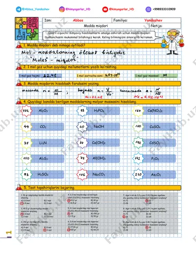 12 dars modda miqdori — PDF