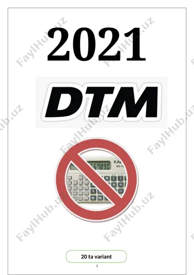 2021-yil dtm 20 ta varinat. — DOCX