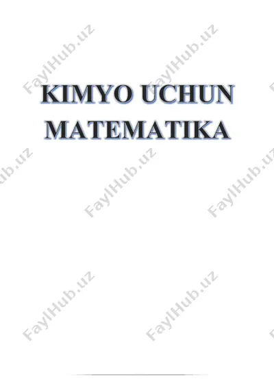 kimyo uchun matematika — PDF