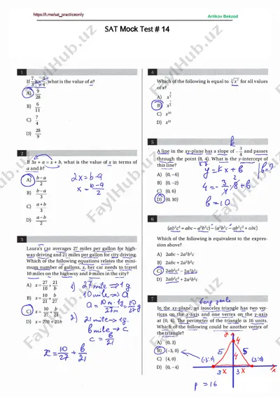 sat - mock test # 14-yechimi — PDF