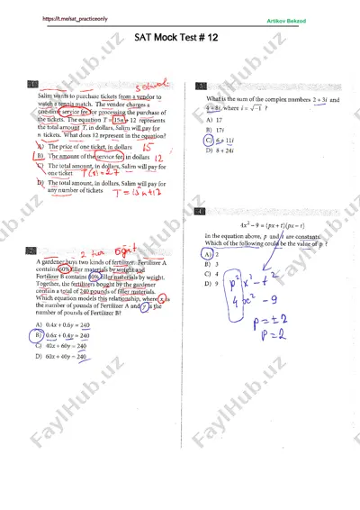 sat - mock test # 12-yechimi — PDF