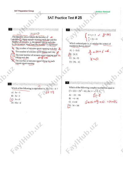 sat - practice test # 25-yechim — PDF