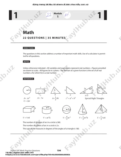 sat - practice test # 22-yechim — PDF