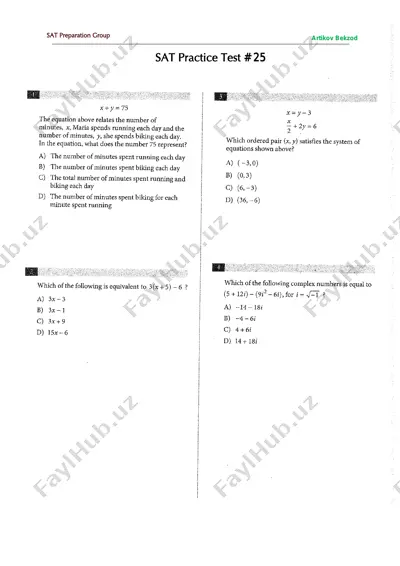 sat - practice test # 25. — PDF