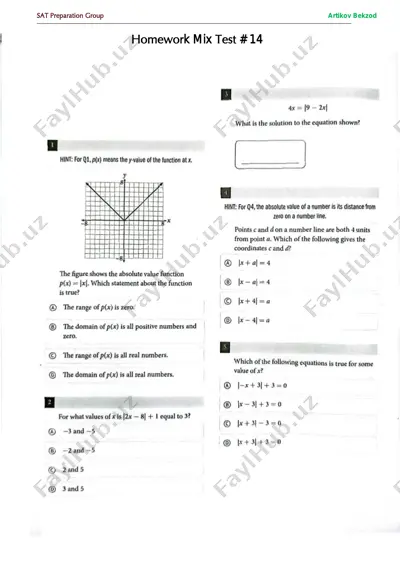 homework mix test # 14 — PDF