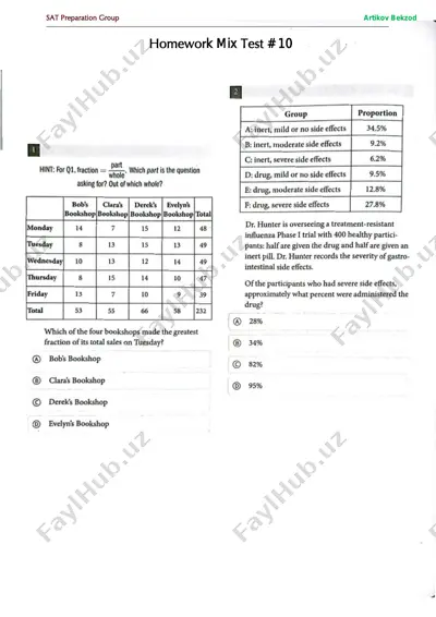 homework mix test # 10 — PDF