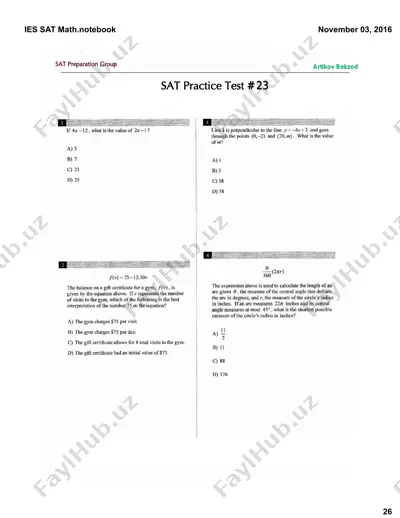 sat - practice test # 23 — PDF