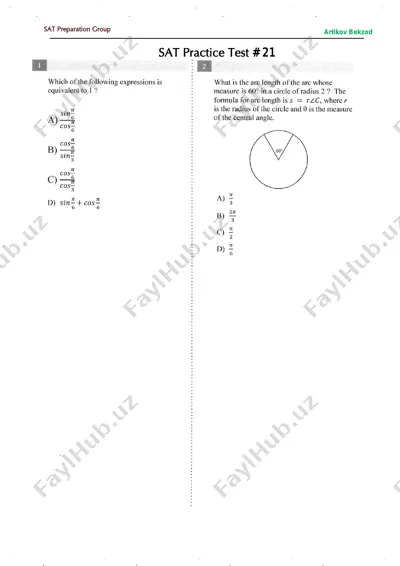 sat - practice test # 21 — PDF