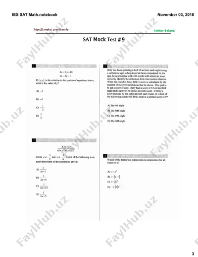sat - mock test # 9 — PDF