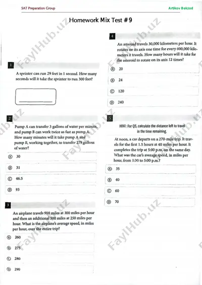 homework mix test # 9 — PDF