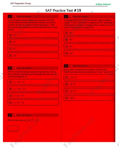sat - practice test # 19 — PDF