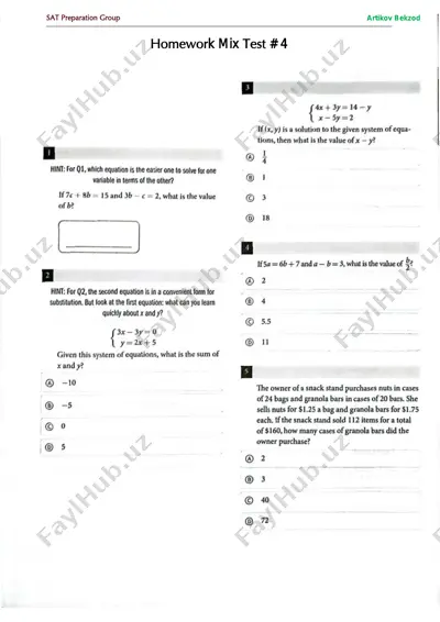 homework mix test # 4 — PDF