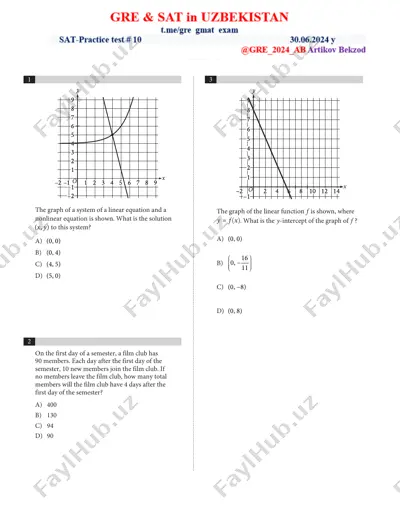 sat - practice test # 10 — PDF