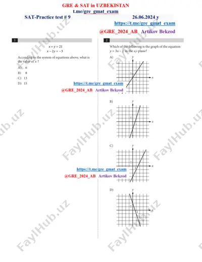 sat - practice test # 9 — PDF