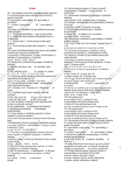 online dars 11-kun test — PDF