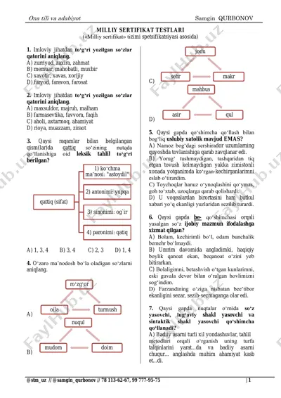 milliy sertifikat — PDF