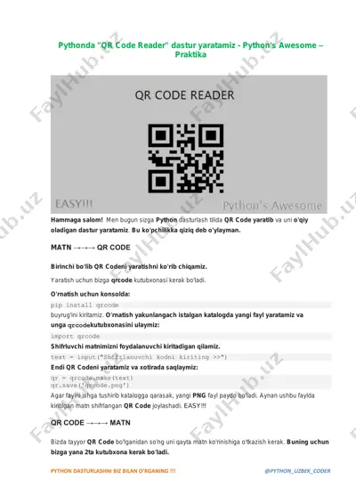 pythonda qr code reader dastur yaratamiz — PDF