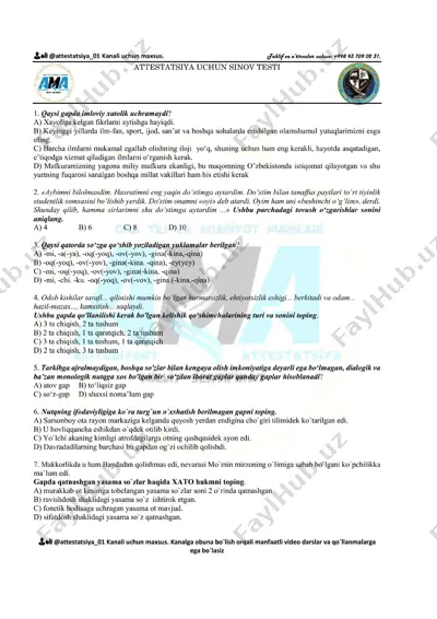 attestatsiya repititsion test 26 — PDF