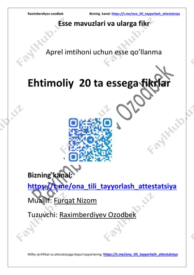 esse mavuzlari va ularga fikr 2-qism — PDF