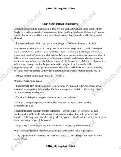 henri slizar imtihon kuni — PDF