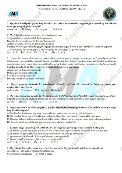 attestatsiya repititsion test 15..... — PDF