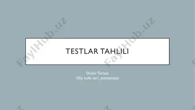 pedmahorat testlari, oliy toifa sari — PDF