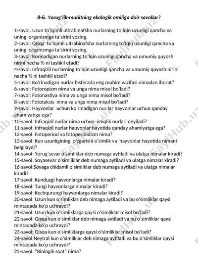 8& doir savollar — DOCX
