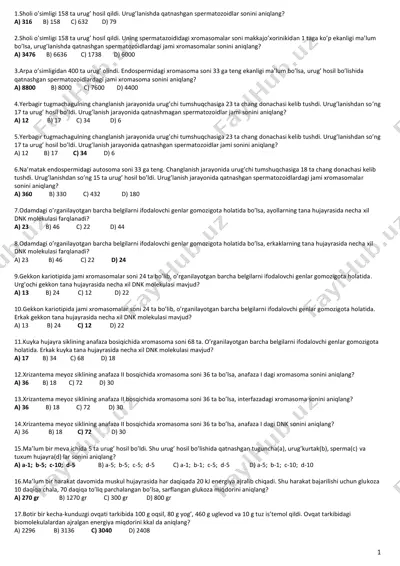 biologiyadan masala-testlar. — PDF