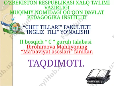 milliy o’z-o’zini anglash tushunchasi va uning ma’naviyatni asrashdagi o’rni — PPTX