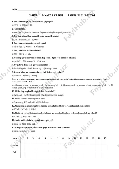 2_sinf_3_nazorat_ishi_tabiiy_fan_2_ktob_yuzasidan — PDF