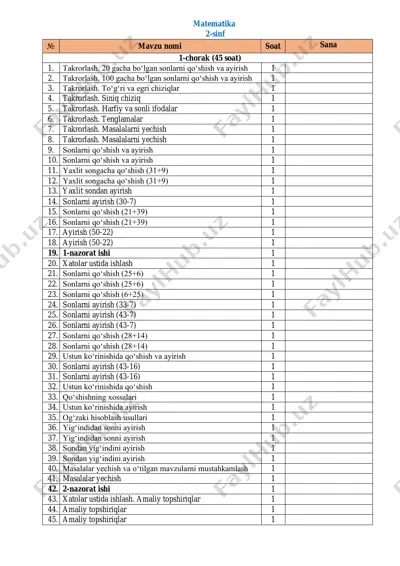 matematika 2-sinf 2025-2026 — PDF