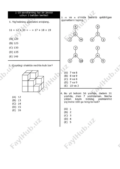 1-2-sinf mantiqiy olimpiada topshiriqlari — PDF