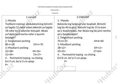 matematika 2- sinf 1-ni xosilova n — DOCX