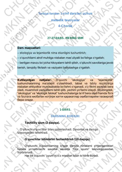 mq tarbiya 1-sinf 4-chorak — PDF