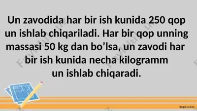 3-sinflar uchun masalalar. teacher_guli — PPTX