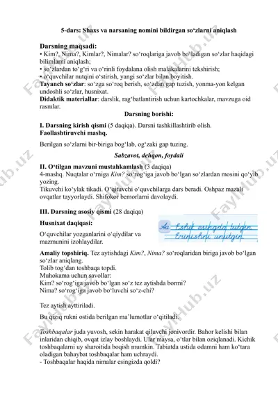 mq ona tili 1-sinf 4-chorak 5-8-darslar — PDF