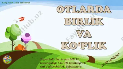 ona tili-3 otlarda birlik va ko'plik 37-39 sahifa — PPT