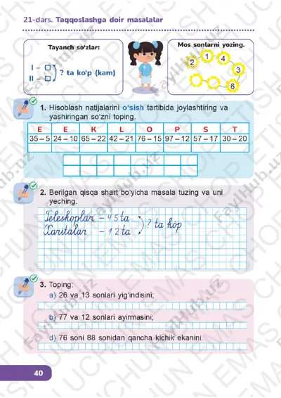 matematika 1-sinf (2) 21-25-darslar — PDF