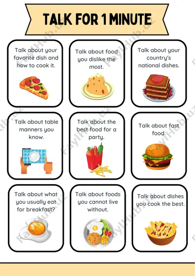 food conversation cards — PDF