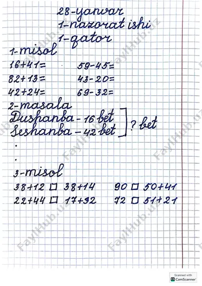 1-sinf 1-nazorat ishi — PDF